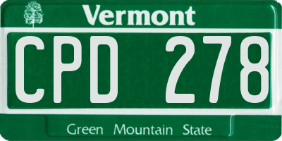 VT license plate CPD278