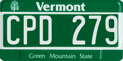 VT license plate CPD279