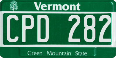 VT license plate CPD282