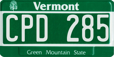 VT license plate CPD285