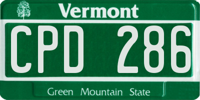 VT license plate CPD286