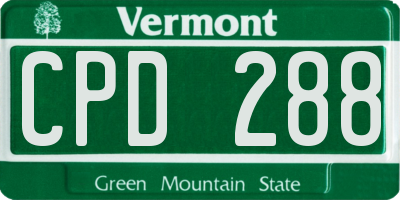 VT license plate CPD288