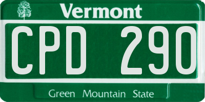 VT license plate CPD290