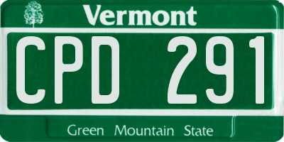 VT license plate CPD291