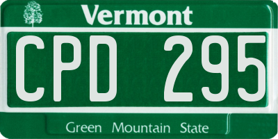 VT license plate CPD295