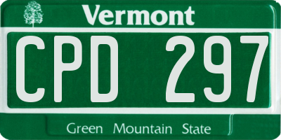 VT license plate CPD297