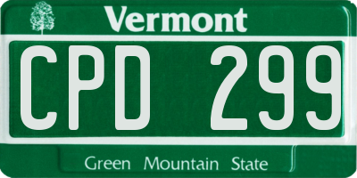 VT license plate CPD299