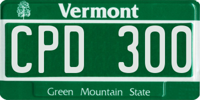 VT license plate CPD300