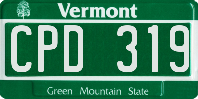 VT license plate CPD319
