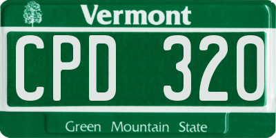 VT license plate CPD320