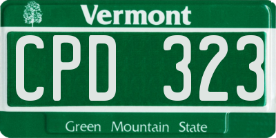 VT license plate CPD323