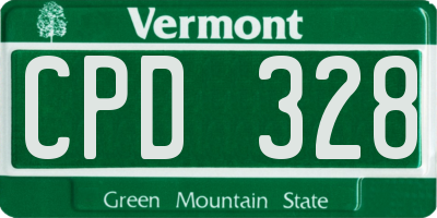 VT license plate CPD328