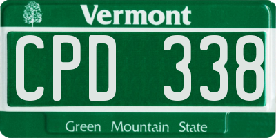 VT license plate CPD338