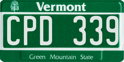 VT license plate CPD339