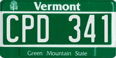 VT license plate CPD341