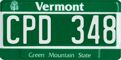 VT license plate CPD348