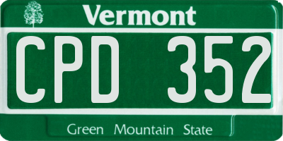 VT license plate CPD352