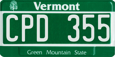 VT license plate CPD355