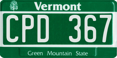 VT license plate CPD367