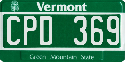 VT license plate CPD369