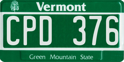 VT license plate CPD376