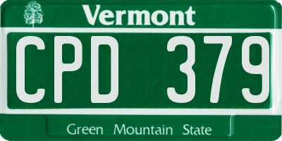 VT license plate CPD379