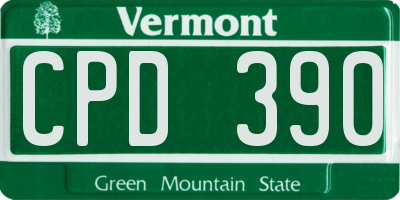 VT license plate CPD390