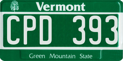 VT license plate CPD393