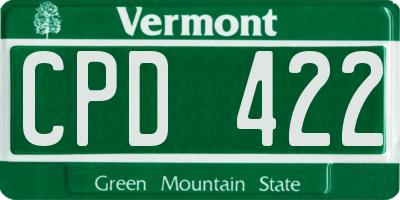 VT license plate CPD422
