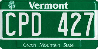 VT license plate CPD427