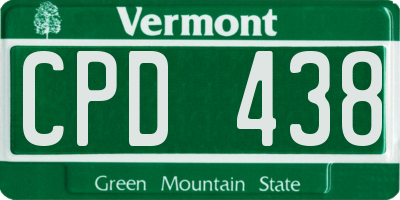 VT license plate CPD438
