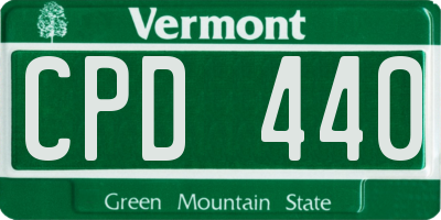 VT license plate CPD440