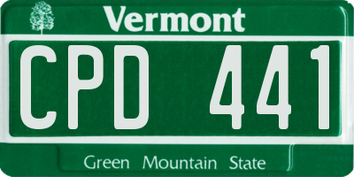 VT license plate CPD441