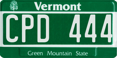 VT license plate CPD444