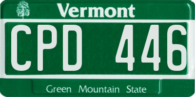 VT license plate CPD446