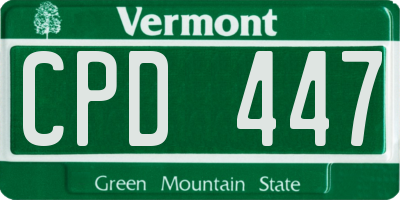 VT license plate CPD447