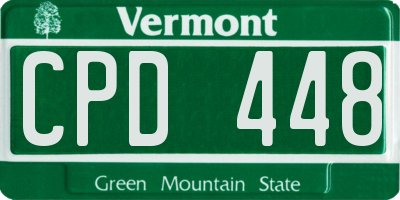 VT license plate CPD448