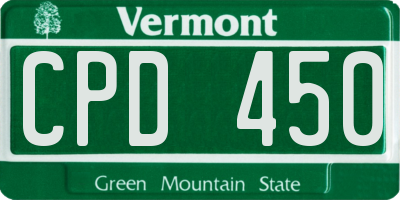 VT license plate CPD450