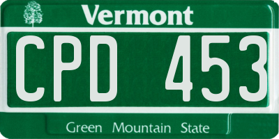 VT license plate CPD453