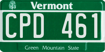 VT license plate CPD461