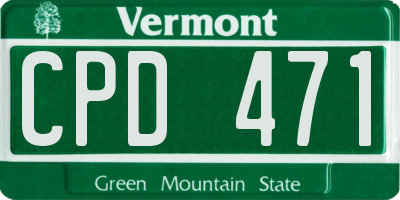 VT license plate CPD471