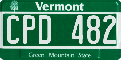 VT license plate CPD482