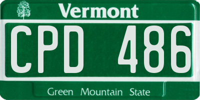 VT license plate CPD486