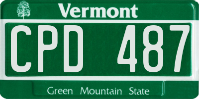 VT license plate CPD487
