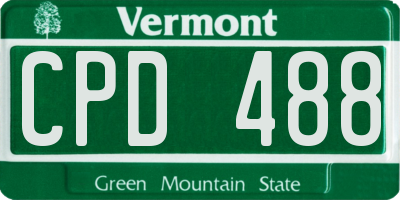 VT license plate CPD488