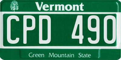 VT license plate CPD490