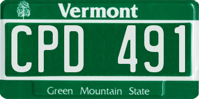 VT license plate CPD491