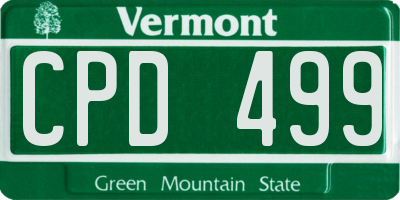 VT license plate CPD499
