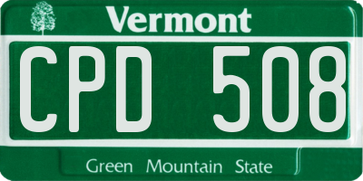 VT license plate CPD508