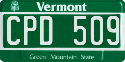 VT license plate CPD509